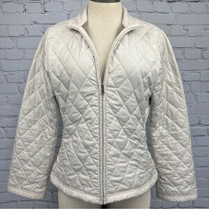 Patagonia Water Girl Quilted Fleece-Lined Full Zip Jacket Ivory Sz M